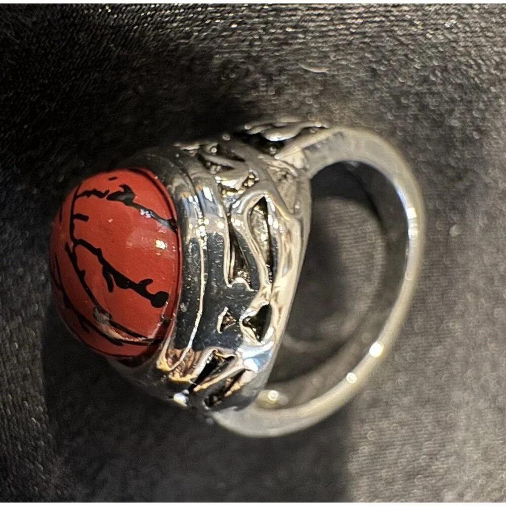 Premier Designs Spice Red Black Silver Fashion Ring Women 17 US 7 NEW